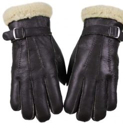 Leather Fur Hat And Gloves