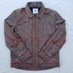 Brown Antique Distressed Leather Jacket