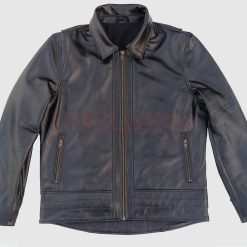 Black biker Leather Jacket