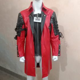 Goth Matrix Red Leather Coat