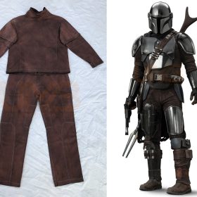 Din Djarin costume Mandalorian Flight suit Brown distressed