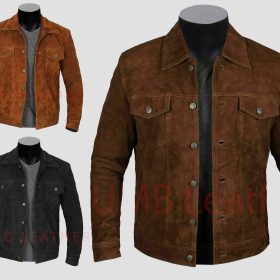 Mens Suede Jeans Denim Leather Jackets