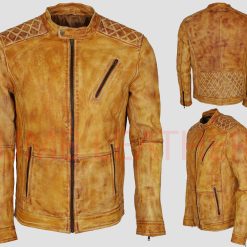 Cafe Racer Distressed Leather biker Jacket