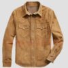 Tan Suede Shirt Jacket