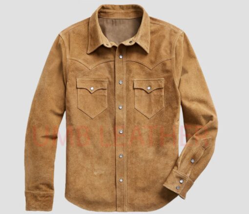 Tan Suede Shirt Jacket