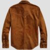 Men Suede Trucker Shirt, Real Suede Leather Scully Western Jacket,