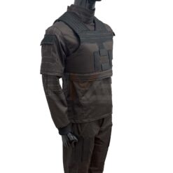 Mandalorian Brown Flight Suit Din Djarin 3-Piece Cosplay Costume with Top, Flak Vest, and Pants, Customizable Fit