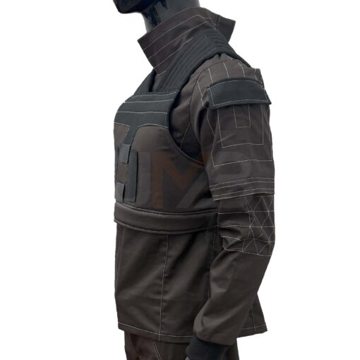 Mandalorian Brown Flight Suit Cosplay Costume 3-Piece Set with Customizable Fit, Flak Vest, and Pants