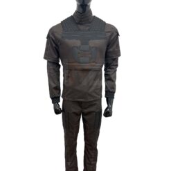Mandalorian Brown Flight Suit Din Djarin Cosplay Costume 3-piece set with top, flak vest, and pants – Customizable fit and Velcro attachments
